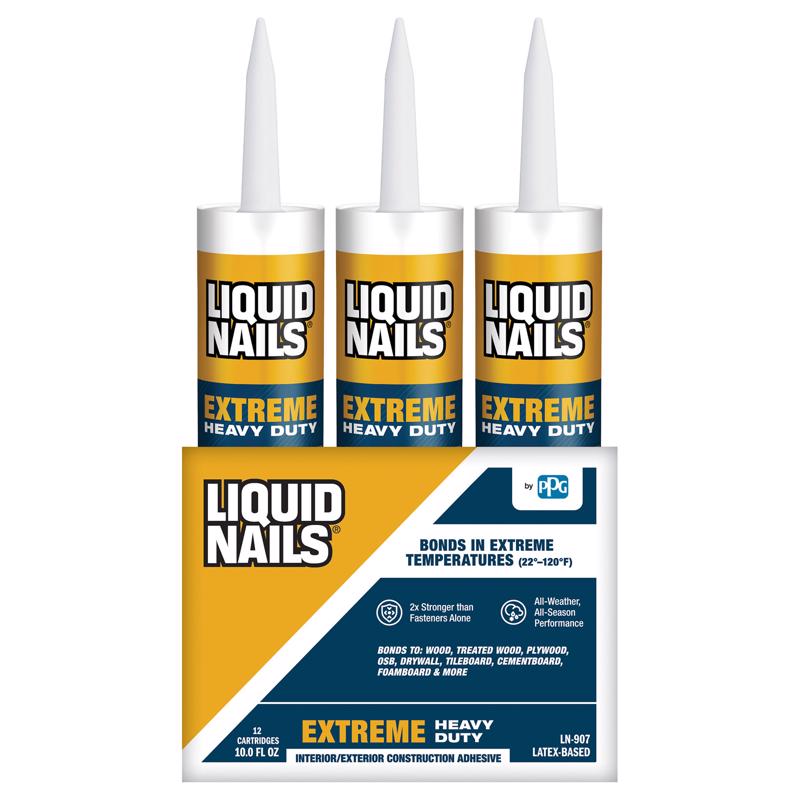 Liquid Nails Extreme Heavy Duty Acrylic Latex Construction Adhesive 10 oz