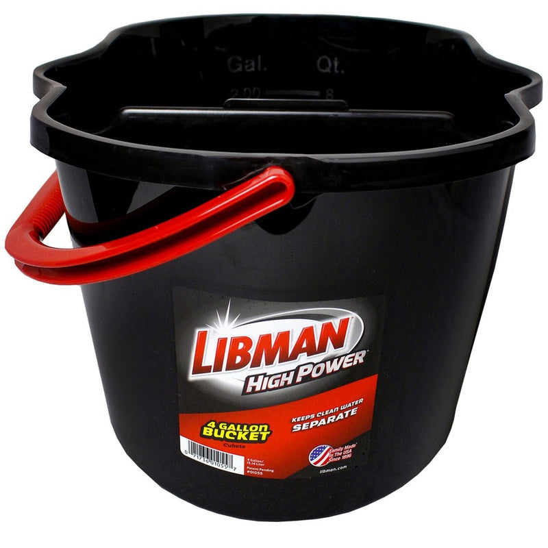 Libman High Power Dual Compartment 4 gal Bucket Black/Red