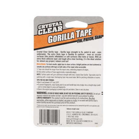 Gorilla 1.88 in. W X 5 yd L Tape Clear