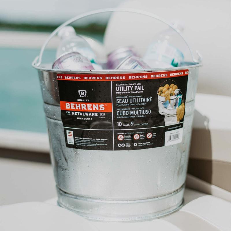 Behrens 10 qt Galvanized Pail Gray