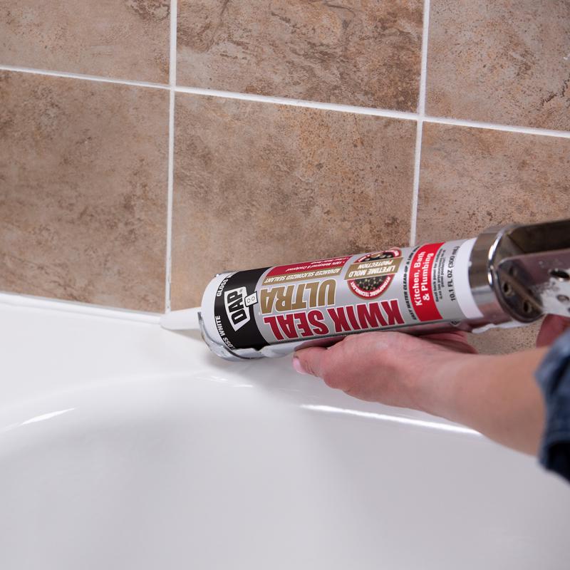 DAP Kwik Seal Ultra Clear Siliconized Acrylic Kitchen and Bath Caulk Sealant 5.5 oz