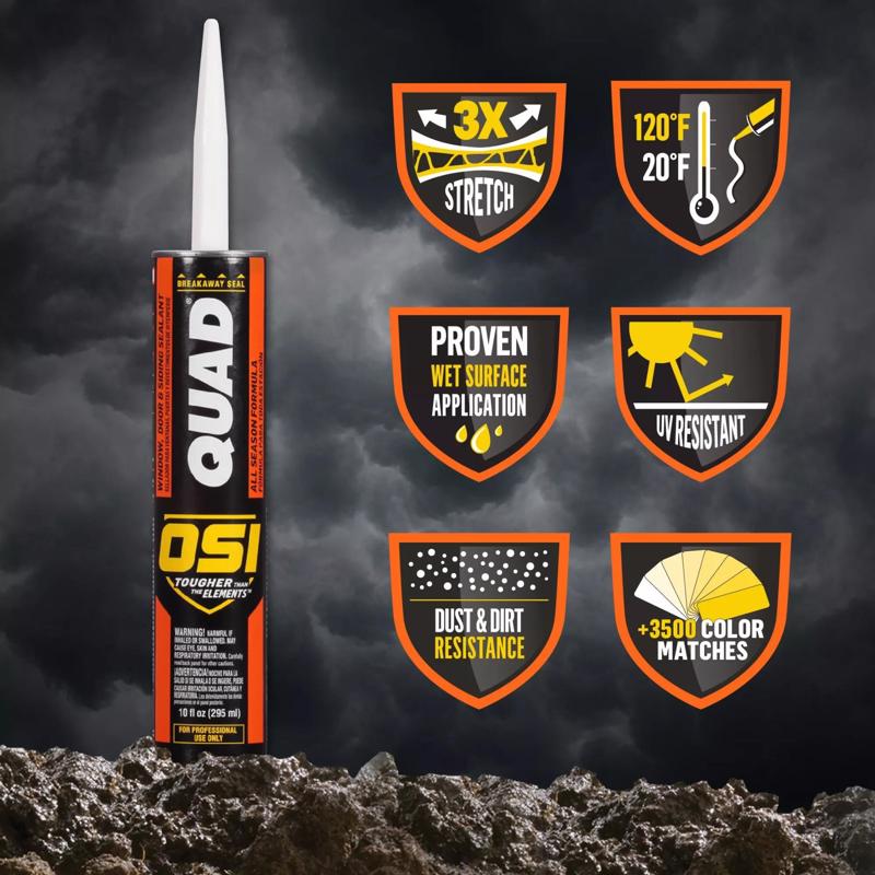 OSI Quad Bronze Elastomeric Polymers Door/Siding/ Window Sealant 10 oz