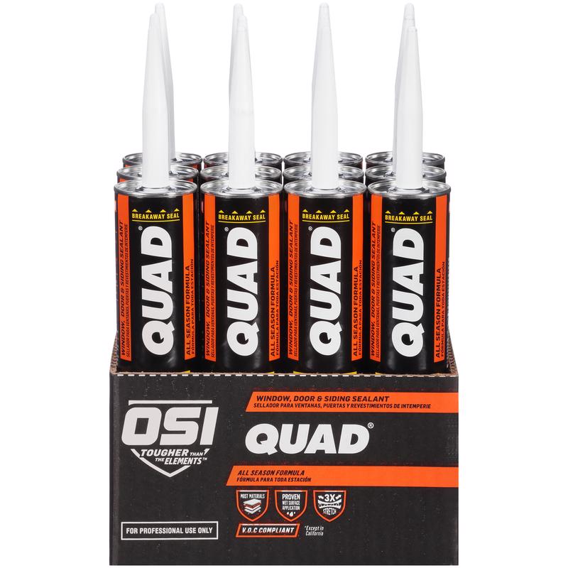 OSI Quad Clay Elastomeric Polymers Door/Siding/ Window Sealant 10 oz