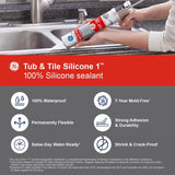 GE Tub & Tile Clear Silicone 1 Tub and Tile Caulk Sealant 10.1 oz
