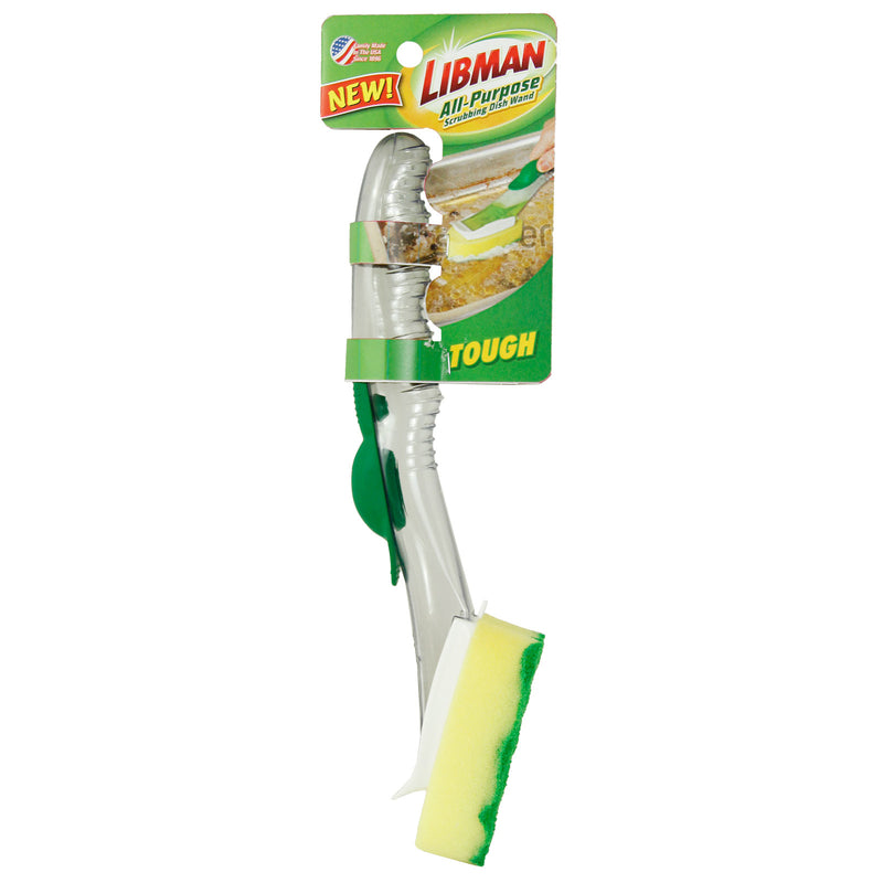 Libman 3 in. W 11 in. Plastic/Rubber Handle Dish Scrubbing Wand