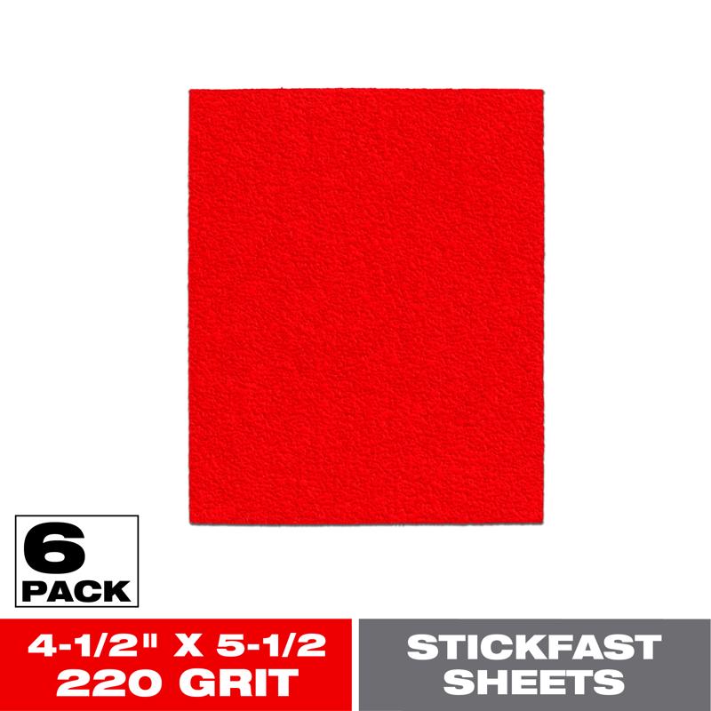 Diablo 5-1/2 in. L X 4-1/2 in. W 220 Grit Aluminum Oxide Sanding Sheet 6 pk