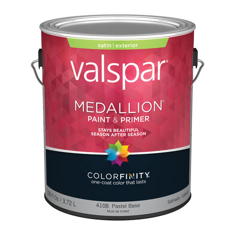 Valspar Medallion Satin Pastel Base Paint and Primer Exterior 1 gal