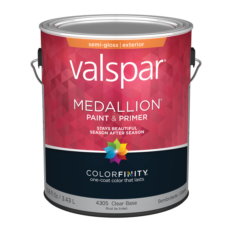 Valspar Medallion Semi-Gloss Clear Base Paint and Primer Exterior 1 gal