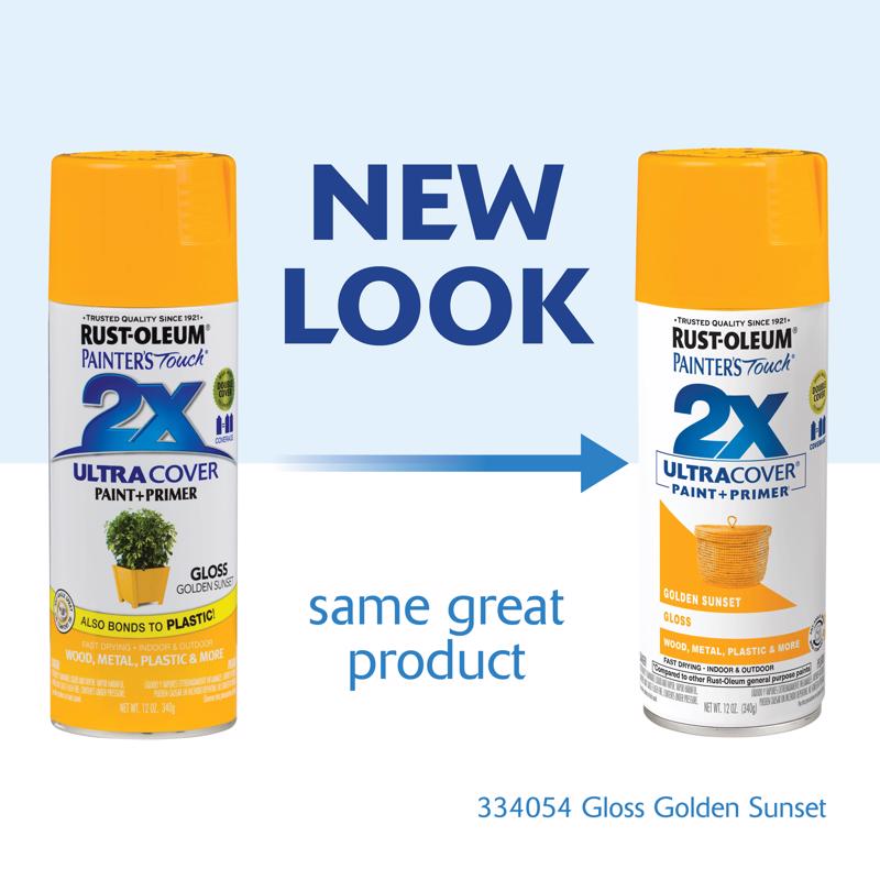 Rust-Oleum Painter's Touch 2X Ultra Cover Gloss Golden Sunset Spray Paint 12 oz