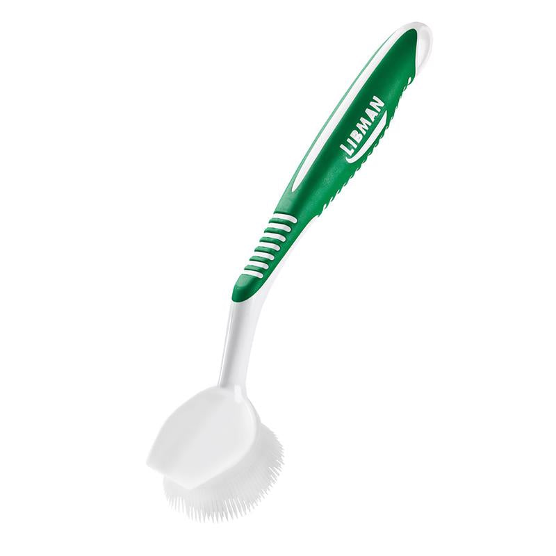 DISH BRUSH WHITE 9"