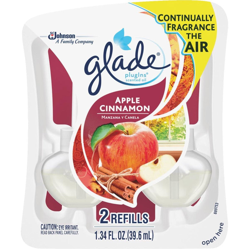 Glade Plug-Ins Apple Cinnamon Scent Air Freshener Oil Refill 1.34 oz Liquid 2 pk