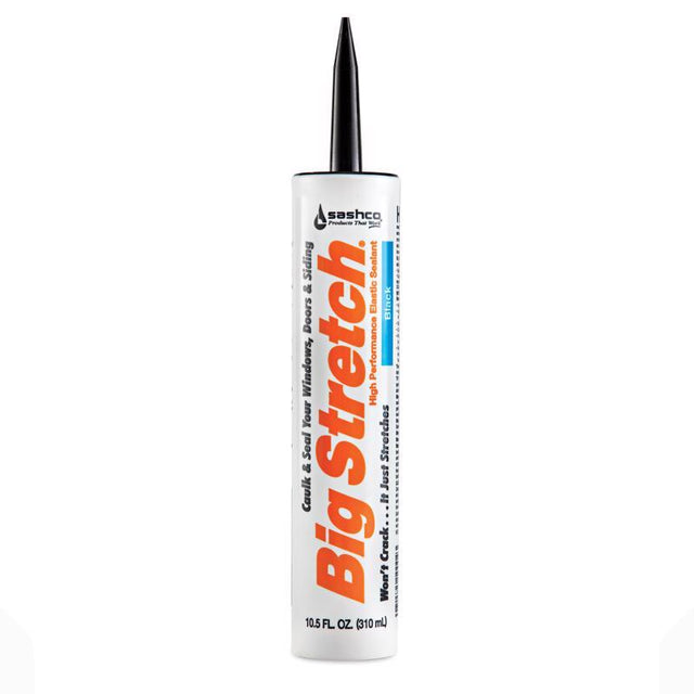Sashco 10004 12 Pack 10.5 oz. Big Stretch Acrylic Latex High Performance Caulking Sealant, Black