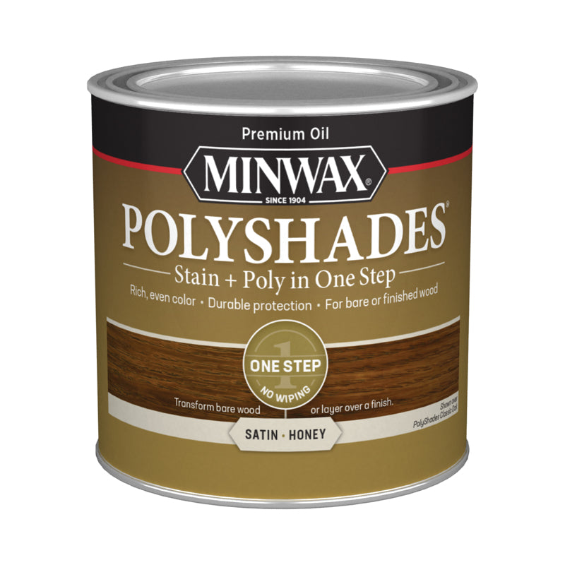 Minwax PolyShades Semi-Transparent Satin Honey Oil-Based Stain/Polyurethane Finish 0.5 pt