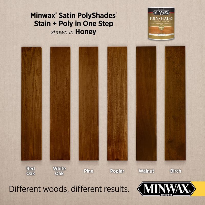 Minwax PolyShades Semi-Transparent Satin Honey Oil-Based Stain/Polyurethane Finish 1 qt