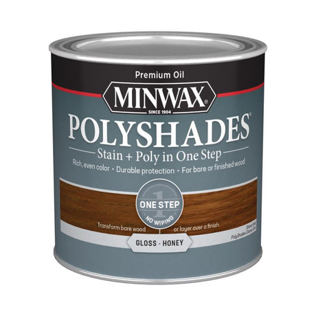 Minwax PolyShades Semi-Transparent Gloss Honey Oil-Based Stain/Polyurethane Finish 0.5 pt