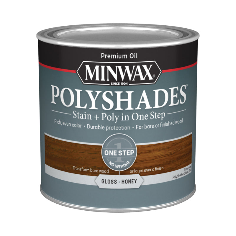 Minwax PolyShades Semi-Transparent Gloss Honey Oil-Based Stain/Polyurethane Finish 0.5 pt