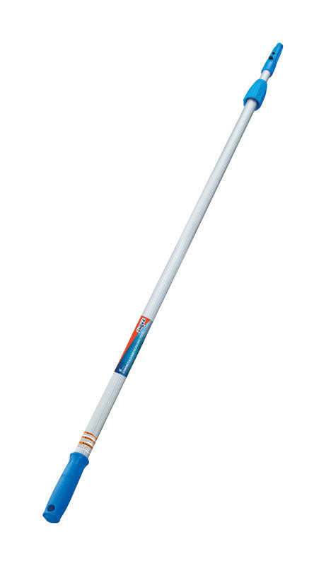 Unger Connect & Clean Telescoping 4-8 ft. L X 1 in. D Aluminum Extension Pole Silver/Blue