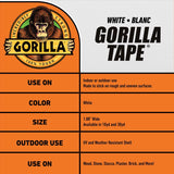Gorilla 1.88 in. W X 10 yd L Tape White