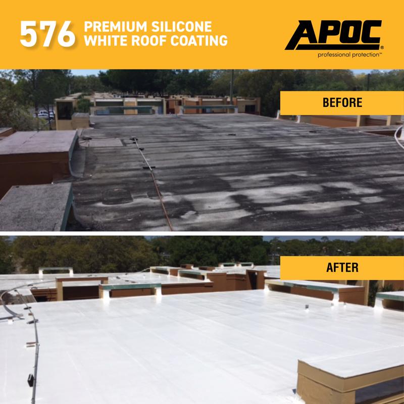 APOC Gloss Bright White Silicone Roof Coating 1 gal