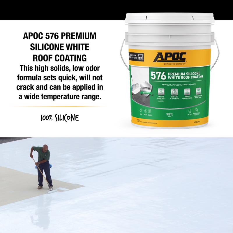 APOC Gloss Bright White Silicone Roof Coating 5 gal