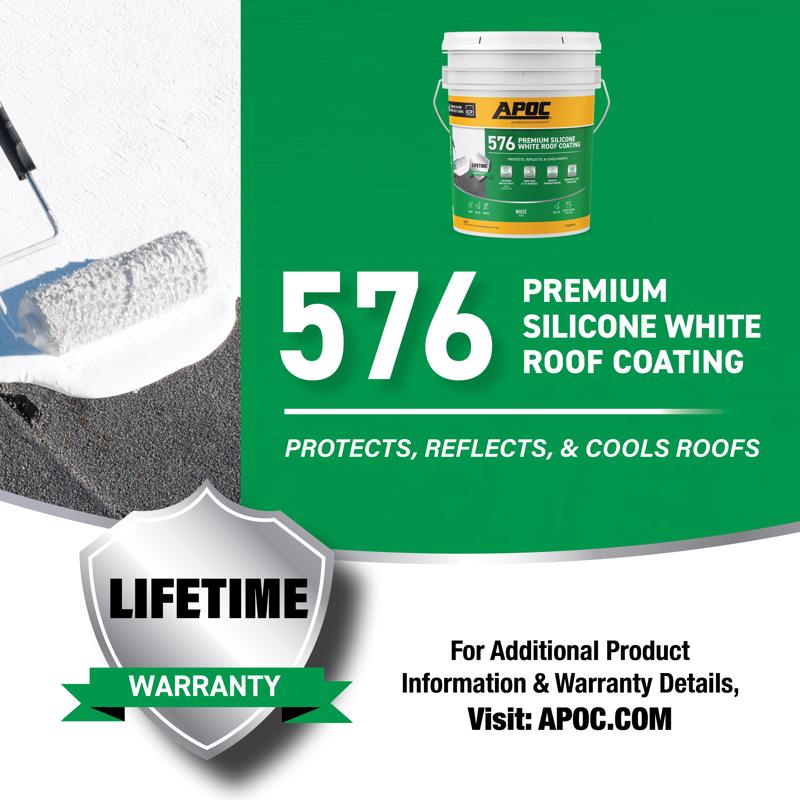 APOC Gloss Bright White Silicone Roof Coating 5 gal