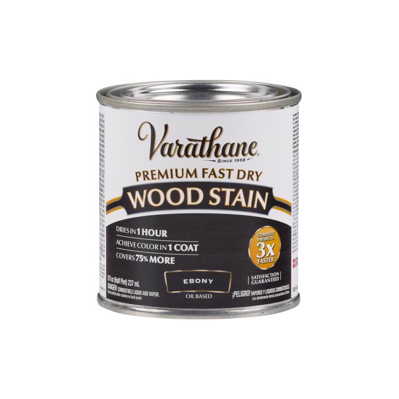 Varathane Premium Ebony Oil-Based Fast Dry Wood Stain 0.5 pt