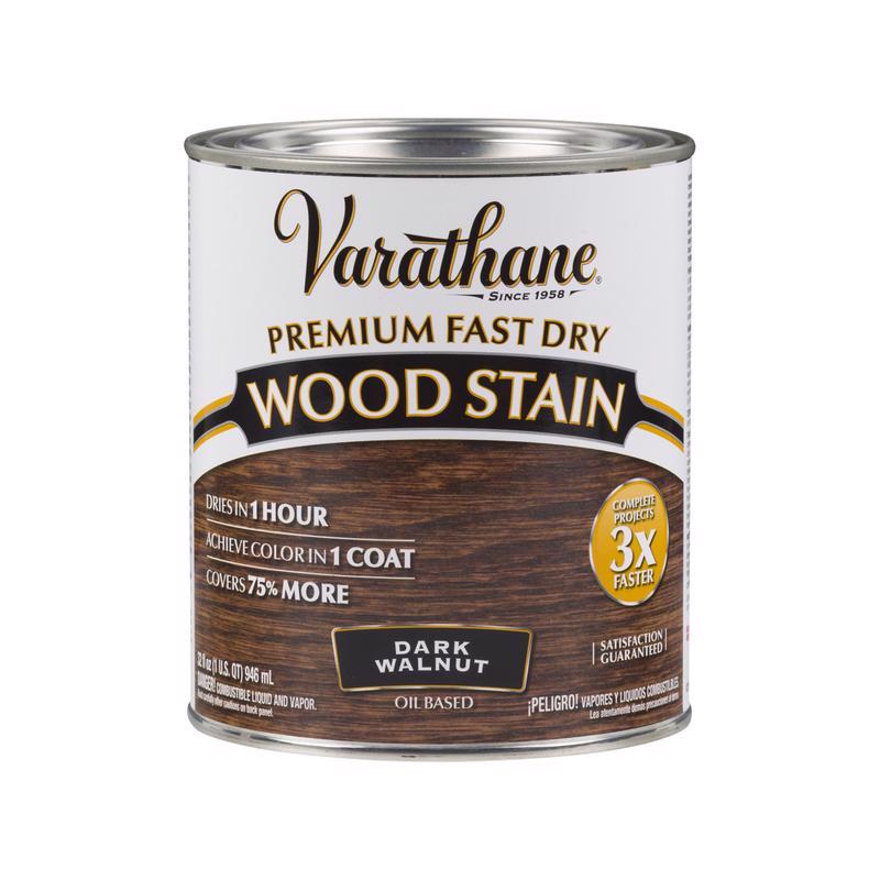 Varathane Semi-Transparent Dark Walnut Oil-Based Urethane Modified Alkyd Fast Dry Wood Stain 1 qt