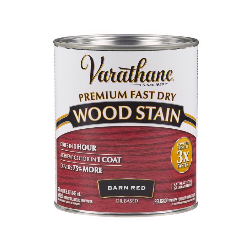 Varathane Semi-Transparent Barn Red Oil-Based Urethane Modified Alkyd Wood Stain 1 qt