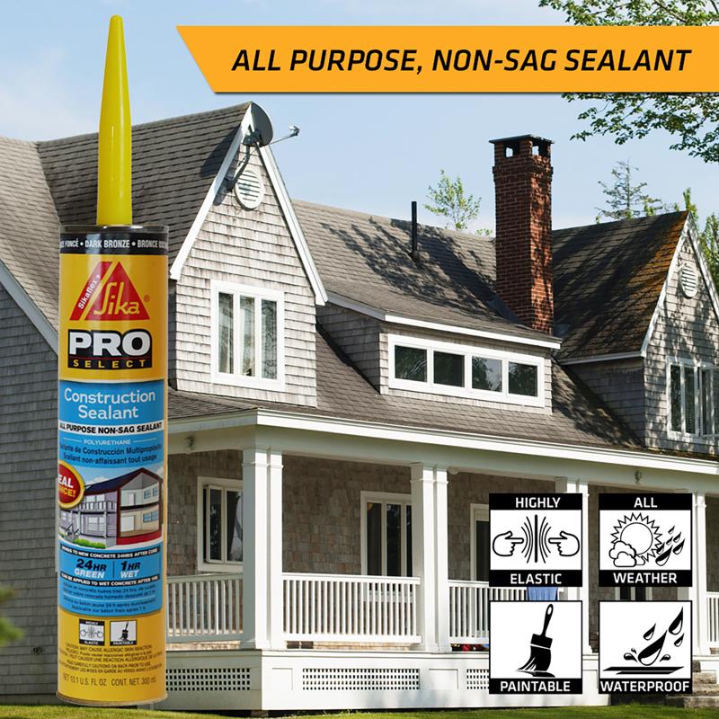 Sika Pro Select Dark Bronze Polyurethane Construction Caulk Sealant 10.1 oz