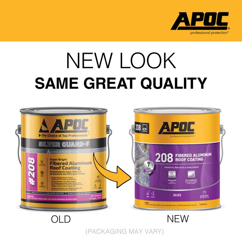 APOC High-Gloss Silver Fibered Aluminum Roof Coating 1 gal