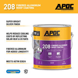 APOC High-Gloss Silver Fibered Aluminum Roof Coating 1 gal