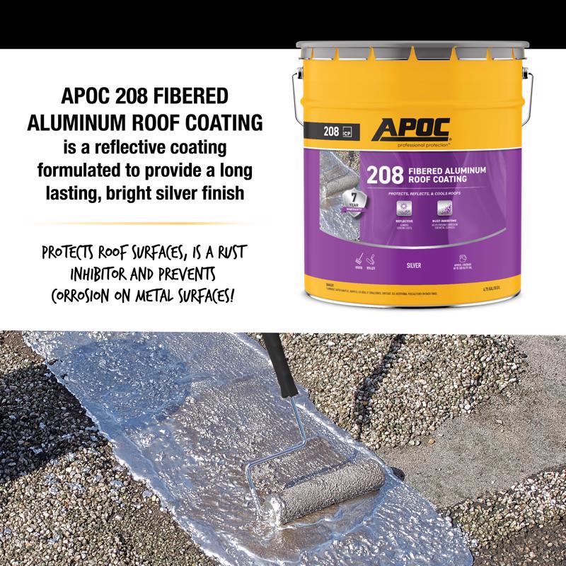 APOC High-Gloss Silver Fibered Aluminum Roof Coating 5 gal