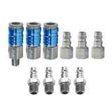 Tru-Flate HI FLO Aluminum Air Coupler and Plug Set 1/4 in. Female 10 pc