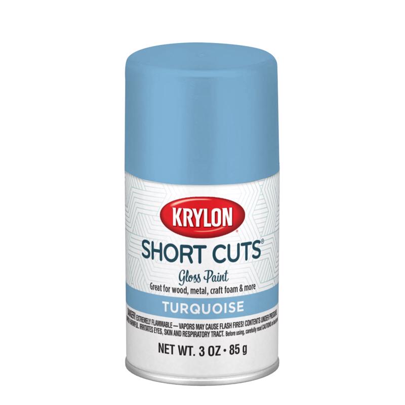 Krylon Short Cuts Gloss Turquoise Spray  Paint 3 oz