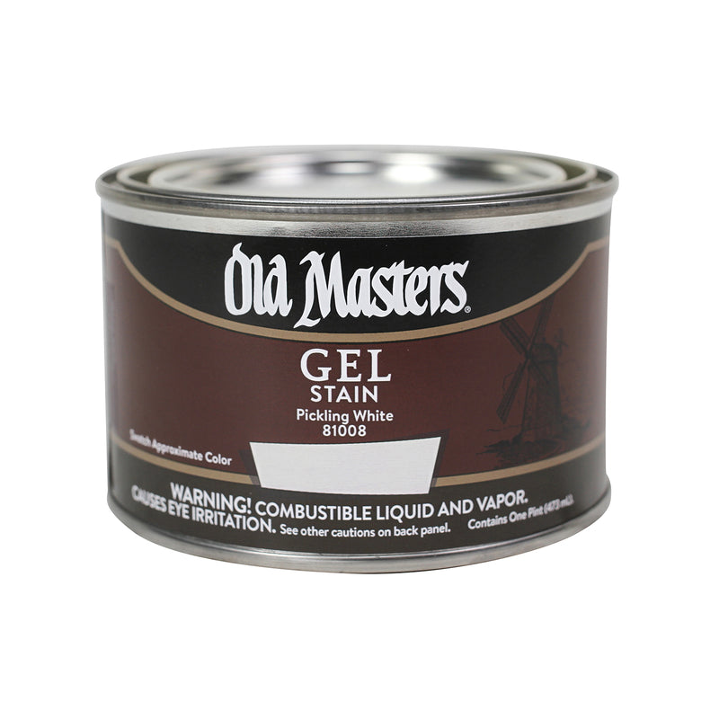 Old Masters Semi-Transparent Pickling White Oil-Based Alkyd Gel Stain 1 pt