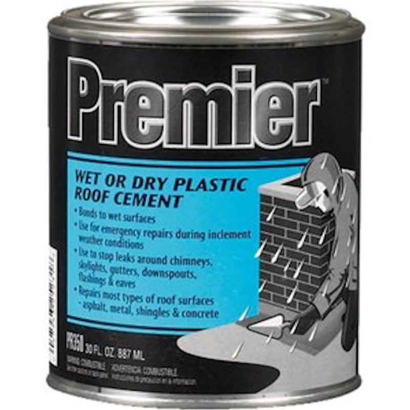 Premier Black Asphalt Wet/Dry Surface Roof Cement 30 oz