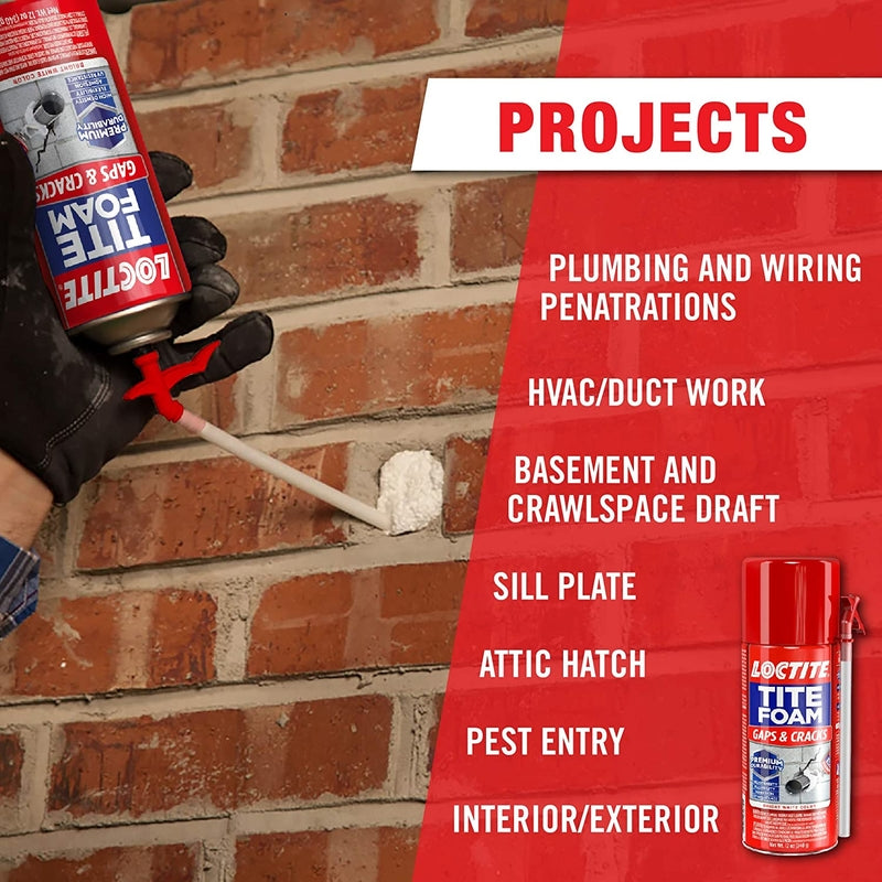 Loctite TiteFoam White Polyurethane Foam Foam Foam Sealant 12 oz