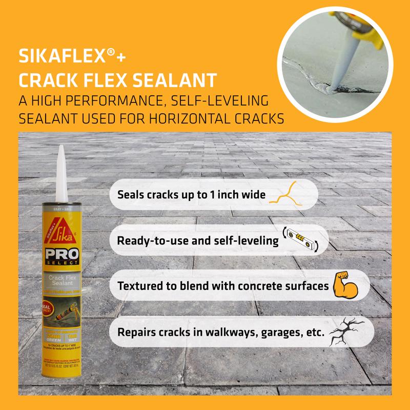 Sika Pro Select Gray Polyurethane Construction Caulk Sealant 10.1 oz
