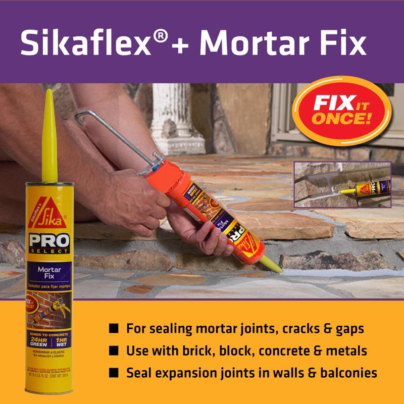 Sika Pro Select Gray Polyurethane Mortar Joint Caulk Sealant 10.1 oz