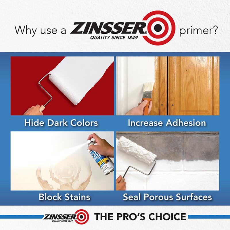 Zinsser Bulls-Eye 1-2-3 White Water-Based Styrenated Acrylic Primer and Sealer 1 qt