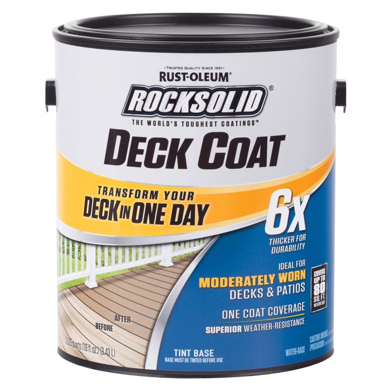 Rust-Oleum RockSolid 6X Deck Coat Solid Tintable Tint Base Water-Based Acrylic Deck Resurfacer 3.63