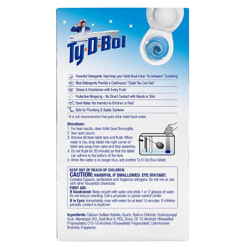 Ty-D-Bol Blue Spruce Scent Automatic Toilet Bowl Cleaner 7 oz Tablet