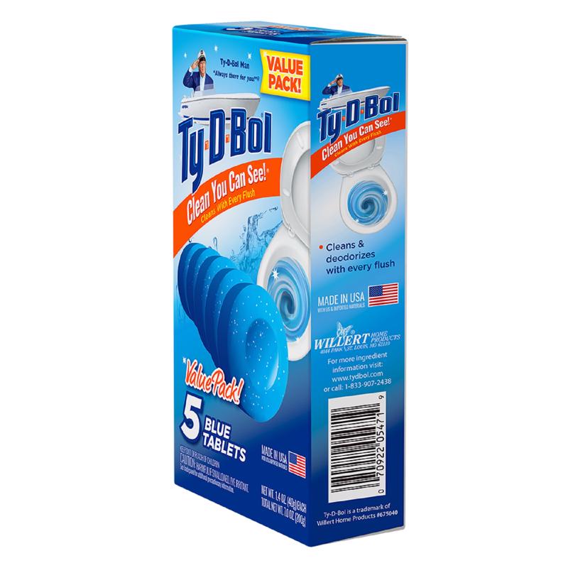 Ty-D-Bol Blue Spruce Scent Automatic Toilet Bowl Cleaner 7 oz Tablet