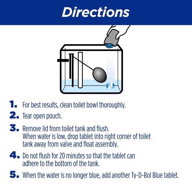 Ty-D-Bol Blue Spruce Scent Automatic Toilet Bowl Cleaner 7 oz Tablet