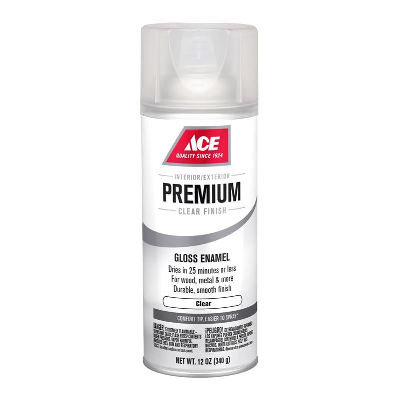Ace Premium Gloss Clear Paint + Primer Enamel Spray 12 oz