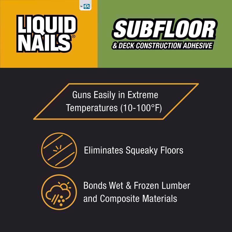 Liquid Nails Subfloor & Deck Synthetic Rubber Construction Adhesive 10 oz