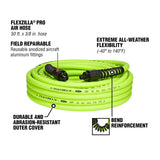 Flexzilla Pro 50 ft. L X 3/8 in. D Hybrid Polymer Air Hose 300 psi Zilla Green