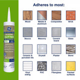 GE Advanced Clear Silicone 2 Gutter and Flashing Caulk Sealant 10.1 oz