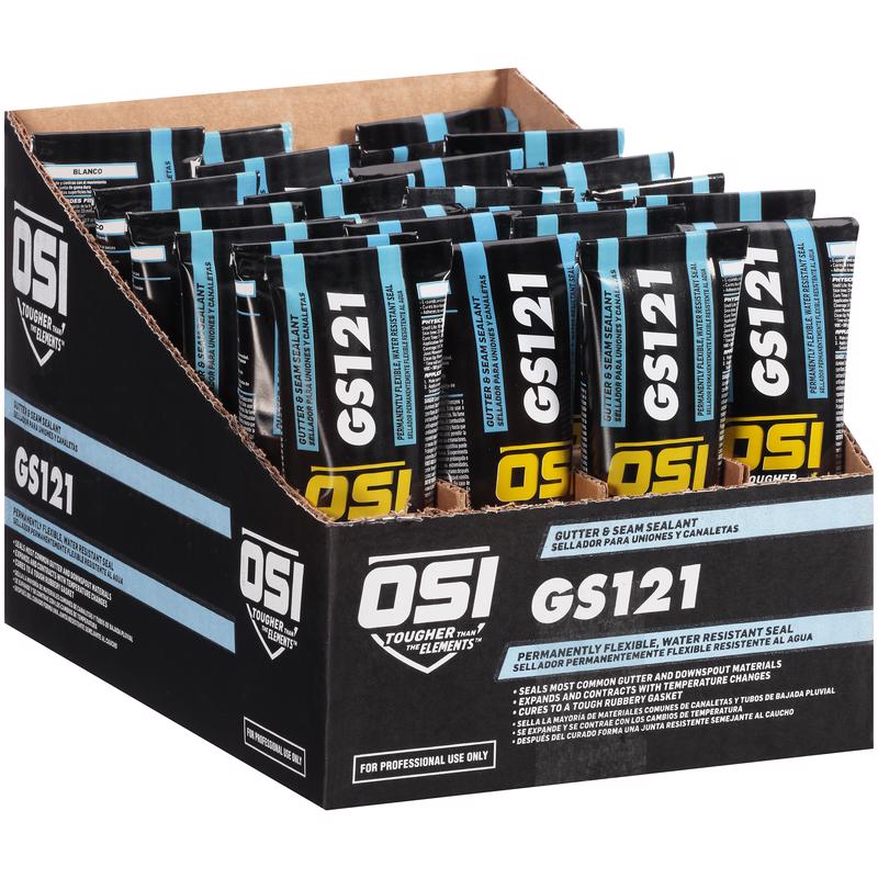 OSI GS121 White Synthetic Rubber Gutter and Seam Sealant 5 oz