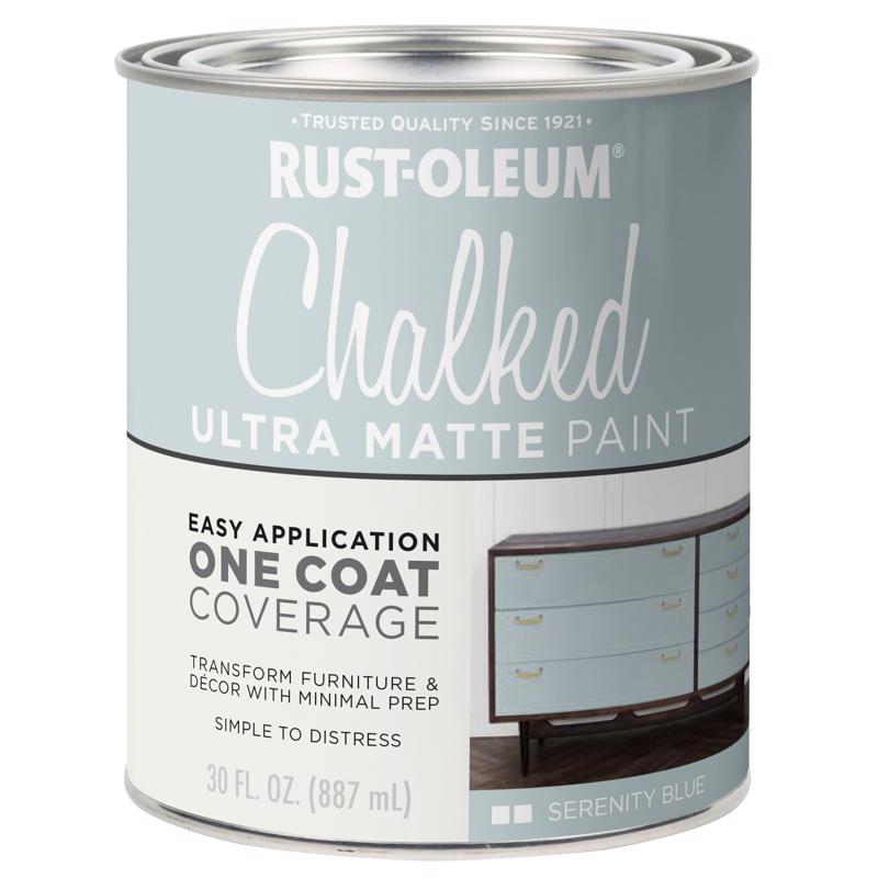 Rust-Oleum Chalked Matte Serenity Blue Water-Based Acrylic Chalk Paint 30 oz